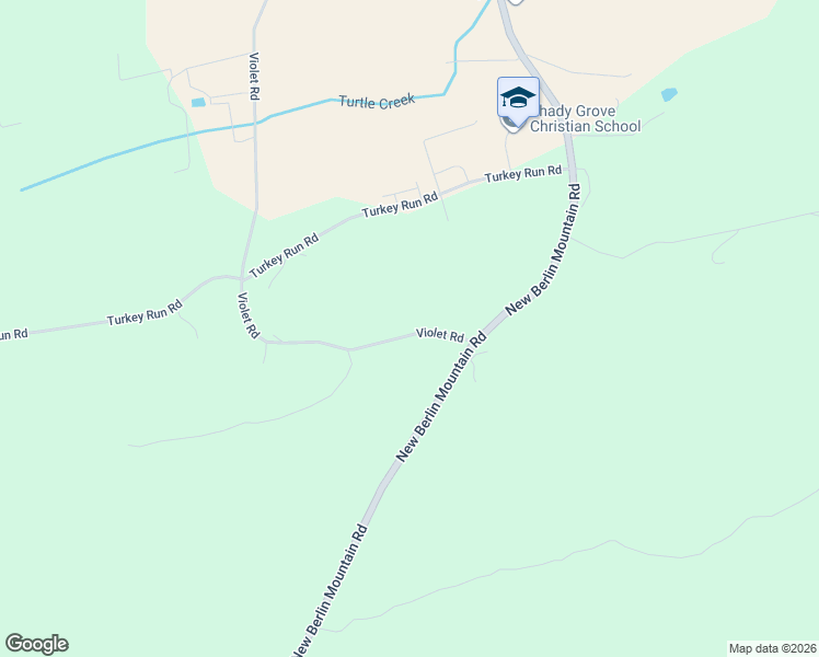 map of restaurants, bars, coffee shops, grocery stores, and more near 1297 Violet Road in Mifflinburg