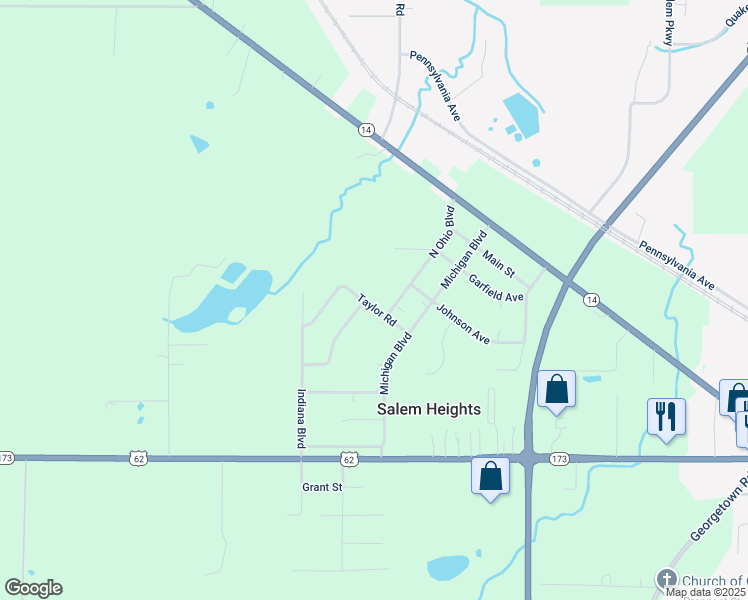 map of restaurants, bars, coffee shops, grocery stores, and more near 592 Taylor Avenue in Salem