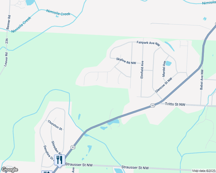 map of restaurants, bars, coffee shops, grocery stores, and more near 8565 Greenleaf Circle in Canal Fulton