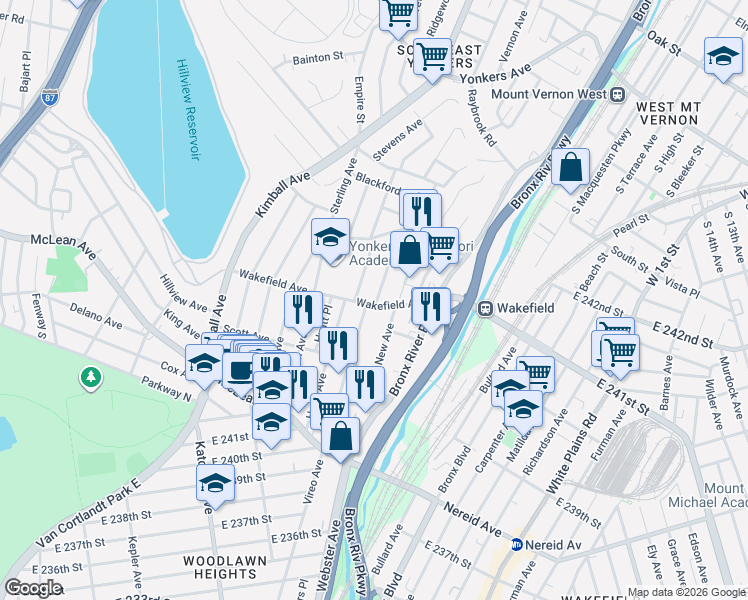 map of restaurants, bars, coffee shops, grocery stores, and more near in 