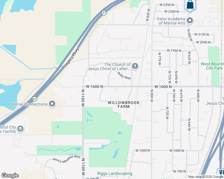 map of restaurants, bars, coffee shops, grocery stores, and more near 977 West 1600 North in Woods Cross