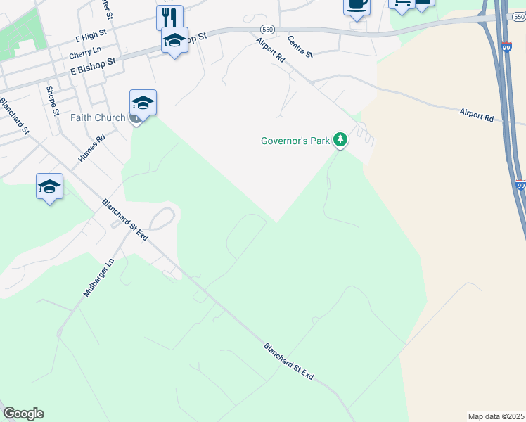 map of restaurants, bars, coffee shops, grocery stores, and more near 203 Bilberry Circle in Bellefonte