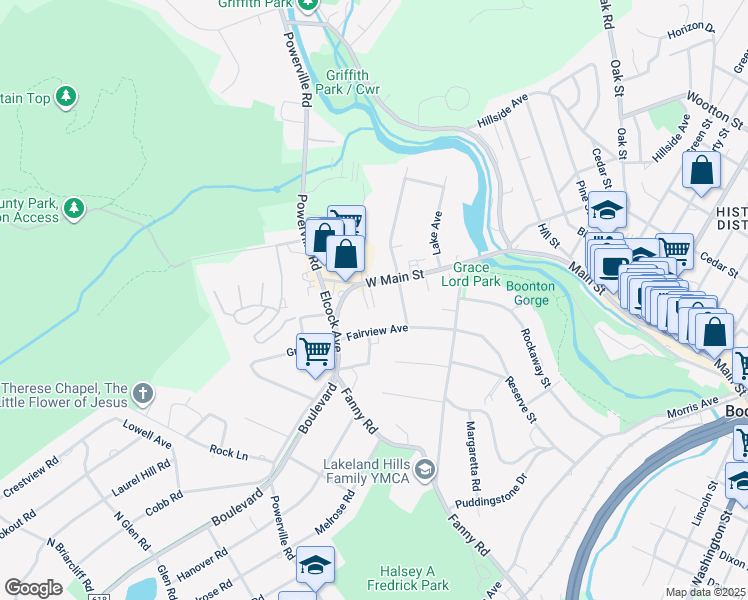 map of restaurants, bars, coffee shops, grocery stores, and more near 328 West Main Street in Boonton Township