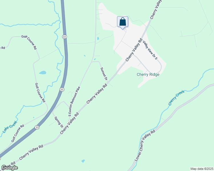 map of restaurants, bars, coffee shops, grocery stores, and more near 5428 Cherry Valley Road in Saylorsburg