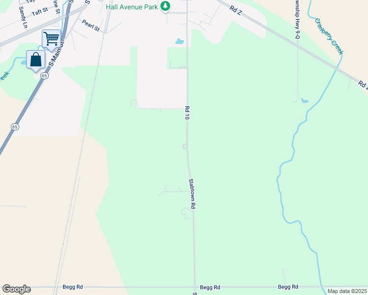 map of restaurants, bars, coffee shops, grocery stores, and more near 18872 Road 10 in Columbus Grove
