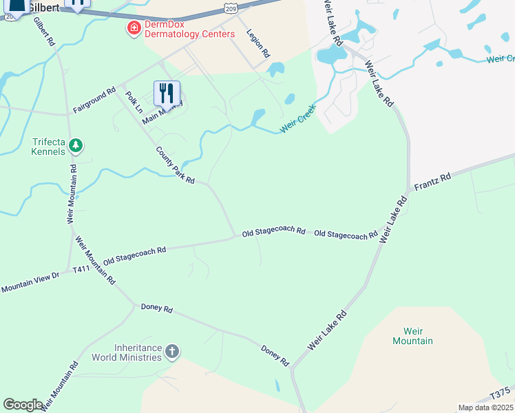 map of restaurants, bars, coffee shops, grocery stores, and more near 241 Old Stagecoach Road in Gilbert