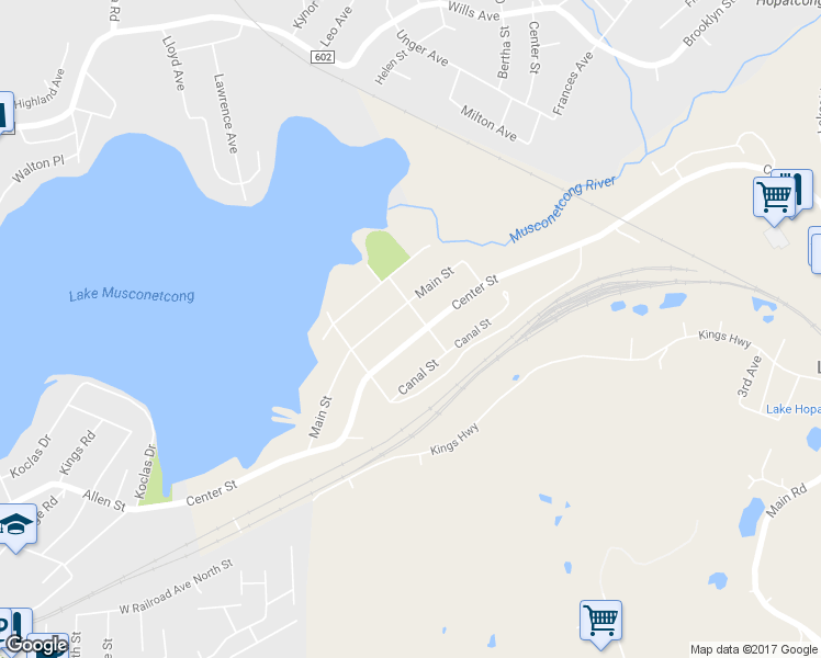 map of restaurants, bars, coffee shops, grocery stores, and more near 278 Center Street in Roxbury Township