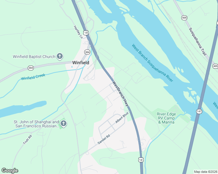map of restaurants, bars, coffee shops, grocery stores, and more near 53 Murray Street in Winfield