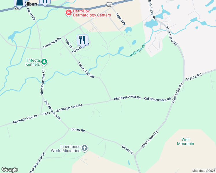 map of restaurants, bars, coffee shops, grocery stores, and more near 1524 County Park Road in Gilbert