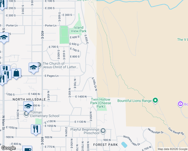 map of restaurants, bars, coffee shops, grocery stores, and more near 942 Ridgeline Circle in Centerville