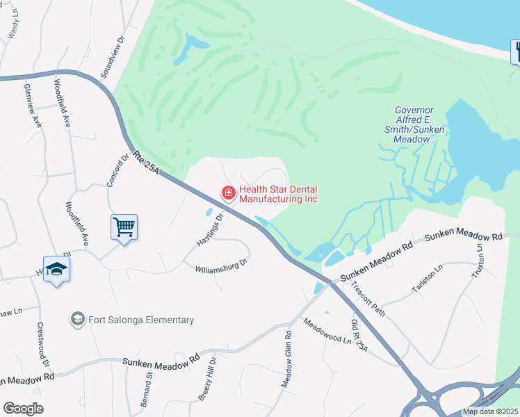 map of restaurants, bars, coffee shops, grocery stores, and more near 6 Callahan Road in Northport