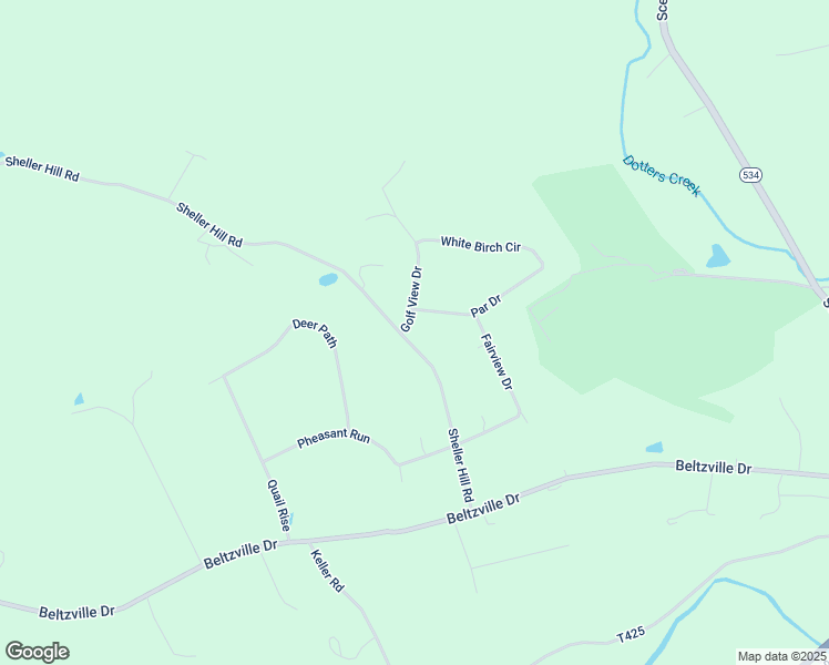 map of restaurants, bars, coffee shops, grocery stores, and more near 104 Golf View Drive in Kunkletown