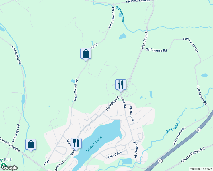 map of restaurants, bars, coffee shops, grocery stores, and more near East Fork Road in Saylorsburg