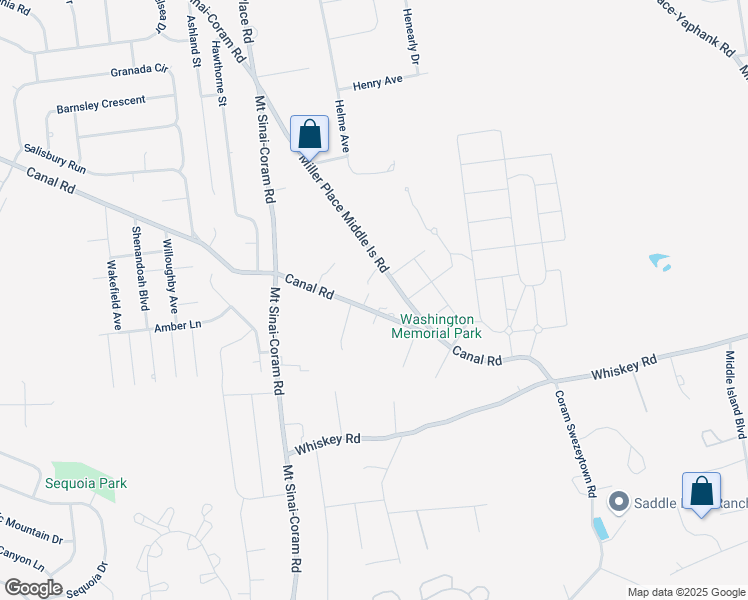map of restaurants, bars, coffee shops, grocery stores, and more near 815 Canal Road in Mount Sinai