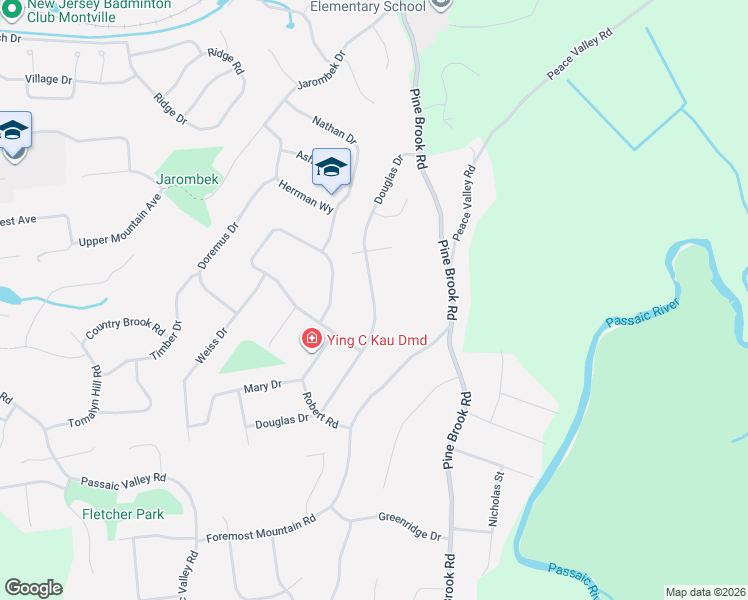 map of restaurants, bars, coffee shops, grocery stores, and more near 26 Woodshire Terrace in Montville