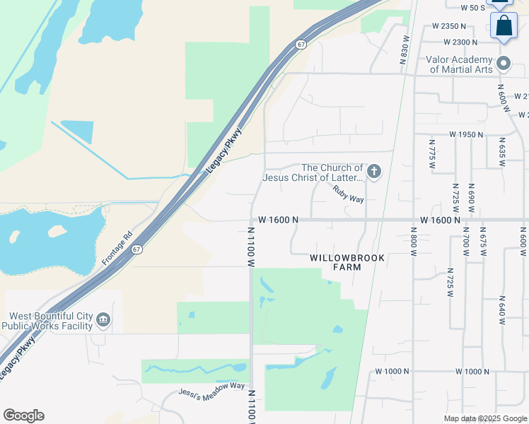 map of restaurants, bars, coffee shops, grocery stores, and more near 1090 West 1600 North in West Bountiful