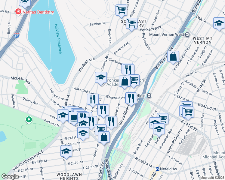 map of restaurants, bars, coffee shops, grocery stores, and more near in 