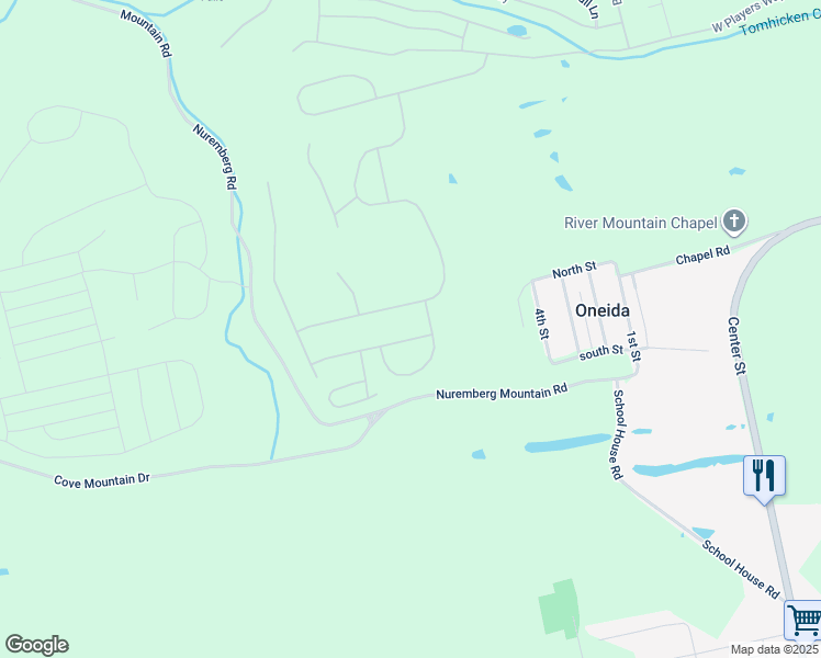 map of restaurants, bars, coffee shops, grocery stores, and more near Pocahontas Drive in Schuylkill County