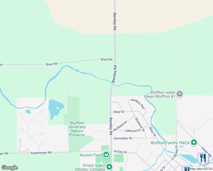 map of restaurants, bars, coffee shops, grocery stores, and more near 11560 Bentley Road in Bluffton