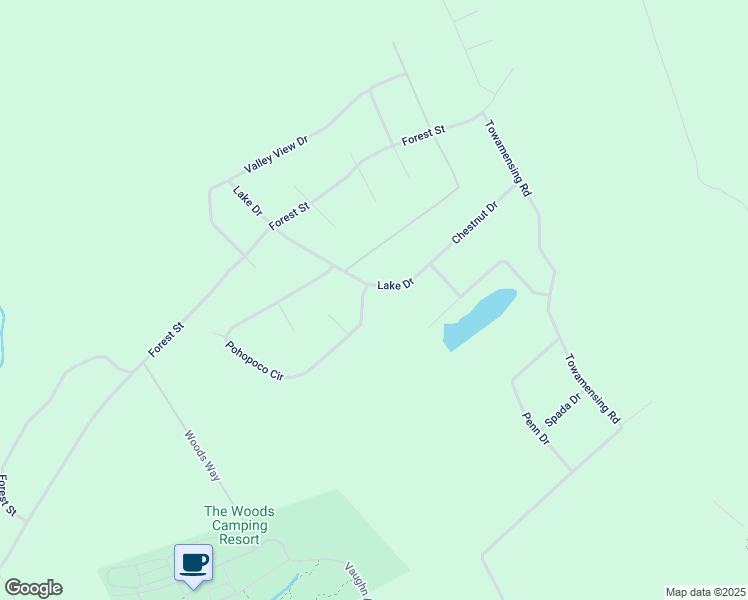 map of restaurants, bars, coffee shops, grocery stores, and more near 25 Pohopoco Circle in Lehighton