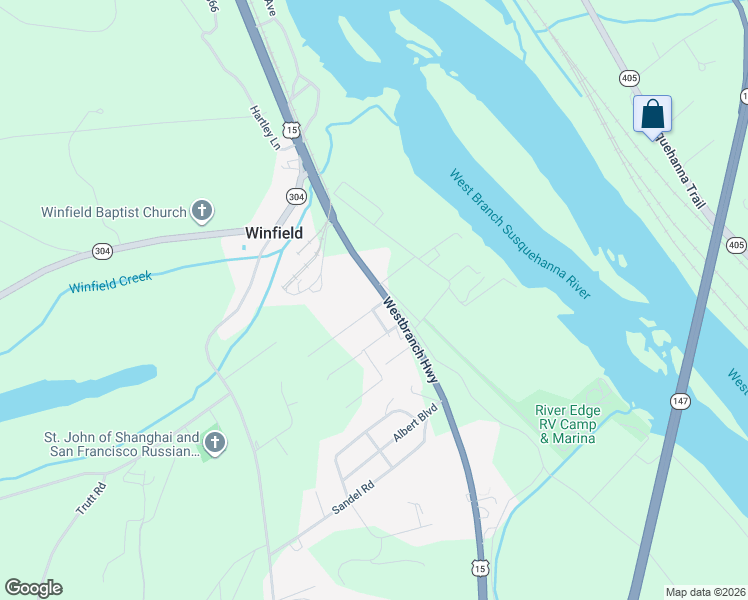 map of restaurants, bars, coffee shops, grocery stores, and more near 53 Murray Street in Winfield