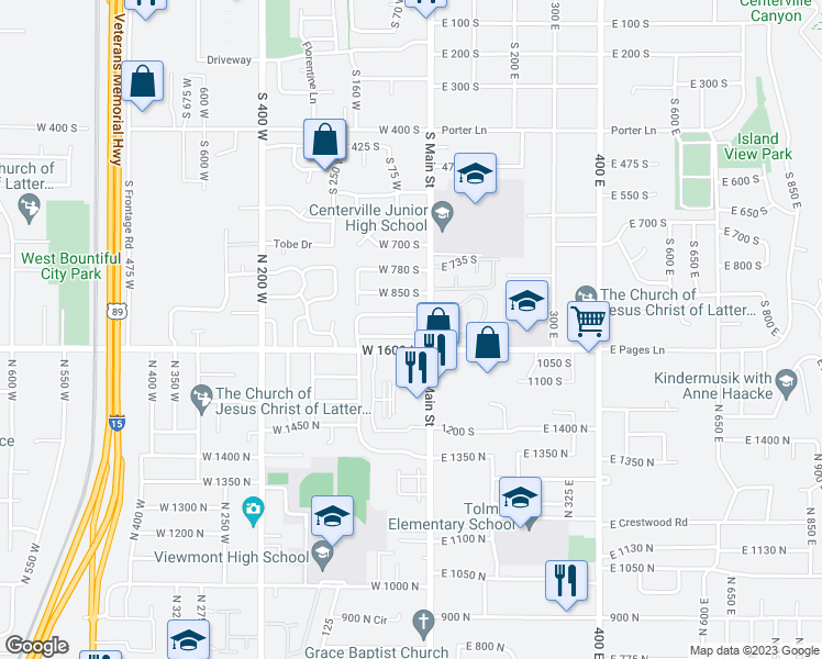 map of restaurants, bars, coffee shops, grocery stores, and more near 46 Village Square Road in Centerville