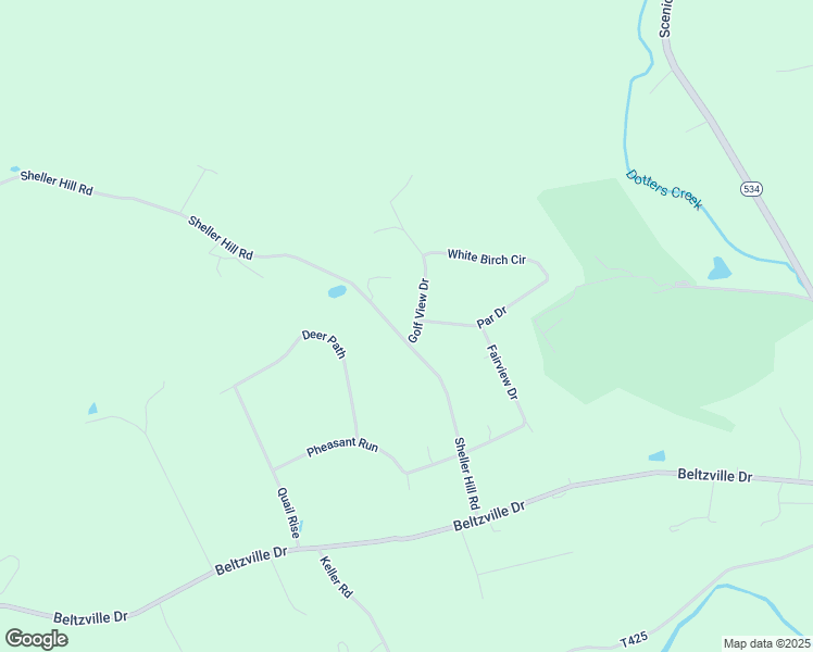 map of restaurants, bars, coffee shops, grocery stores, and more near Golf View Drive in Kunkletown