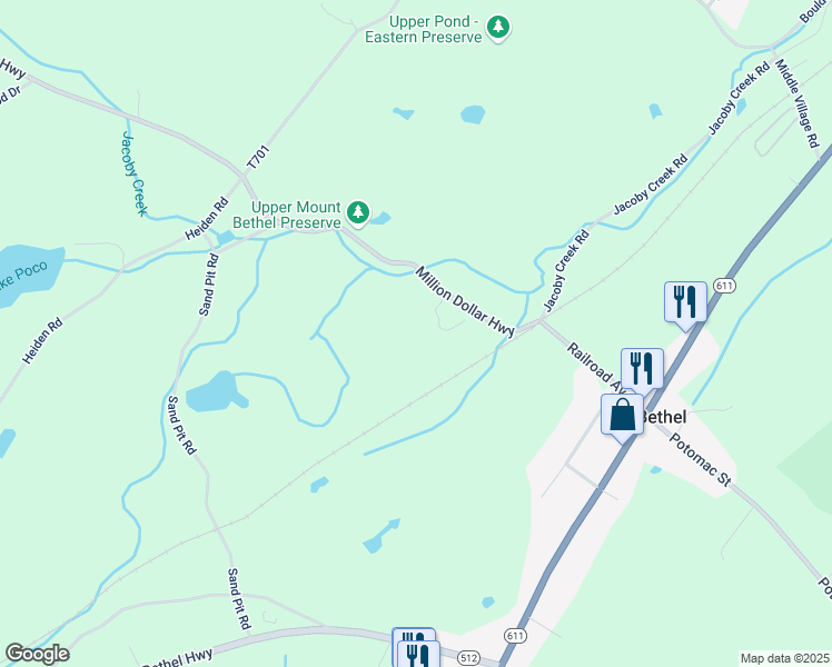 map of restaurants, bars, coffee shops, grocery stores, and more near 52 Million Dollar Highway in Mount Bethel