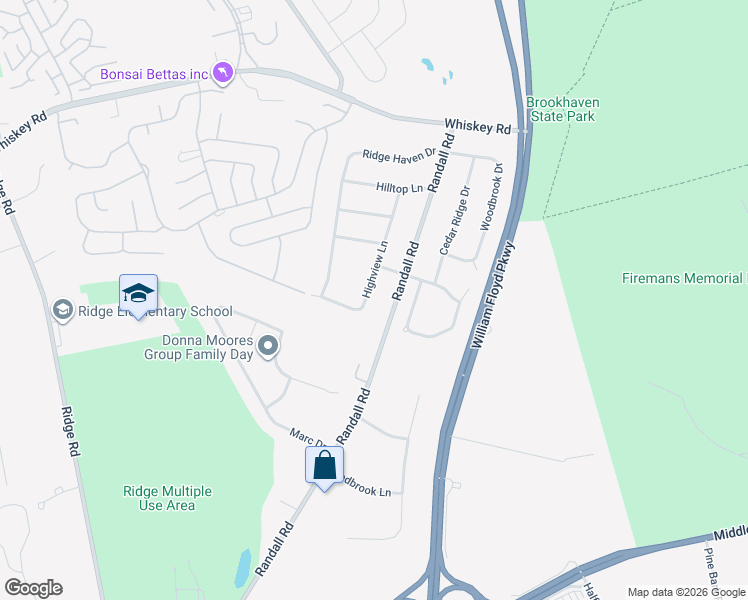 map of restaurants, bars, coffee shops, grocery stores, and more near 2 Rustic Gate in Ridge