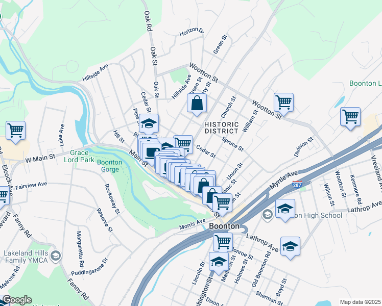 map of restaurants, bars, coffee shops, grocery stores, and more near 236 Boonton Avenue in Boonton
