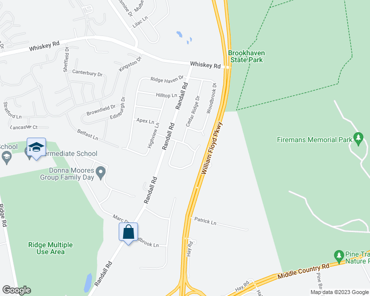map of restaurants, bars, coffee shops, grocery stores, and more near 8 Havendale Gate in Ridge