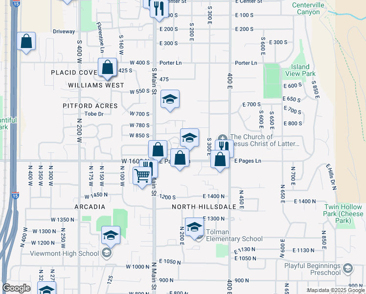 map of restaurants, bars, coffee shops, grocery stores, and more near 901 Courtyard Lane East in Centerville