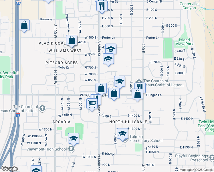 map of restaurants, bars, coffee shops, grocery stores, and more near 80 Courtyard Lane East in Centerville