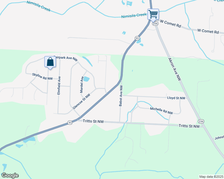 map of restaurants, bars, coffee shops, grocery stores, and more near 8677 Manchester Avenue Northwest in Canal Fulton