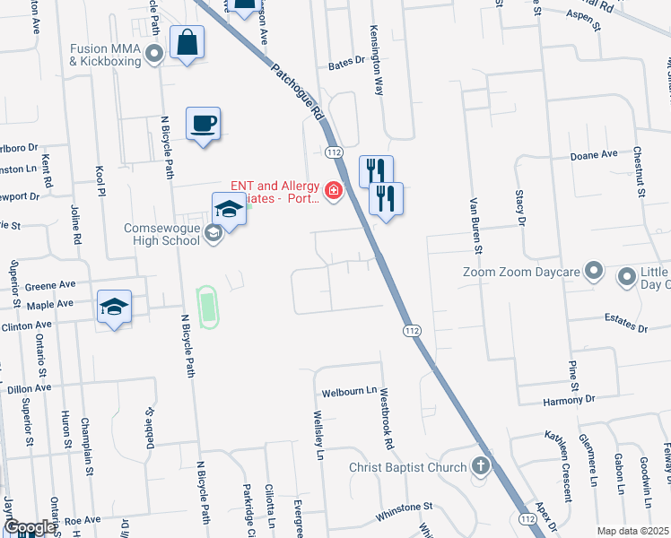 map of restaurants, bars, coffee shops, grocery stores, and more near 226 Sagamore Hills Drive in Port Jefferson Station