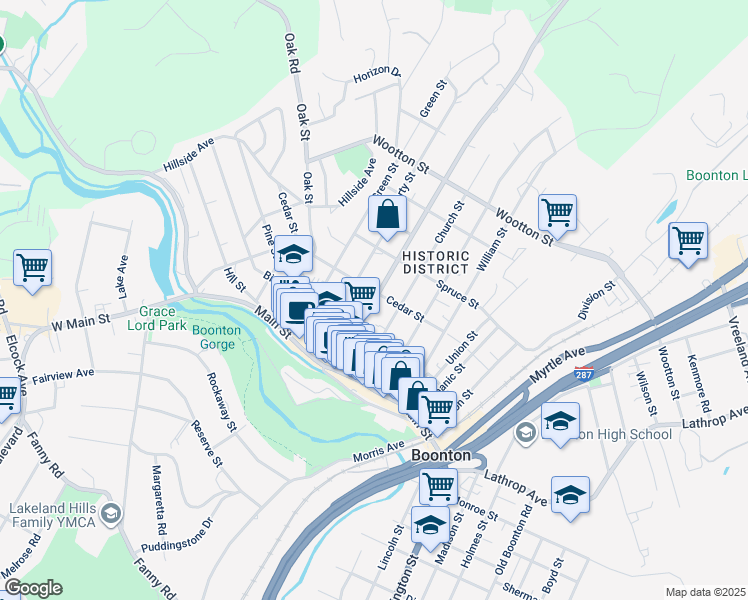 map of restaurants, bars, coffee shops, grocery stores, and more near 236 Boonton Avenue in Boonton