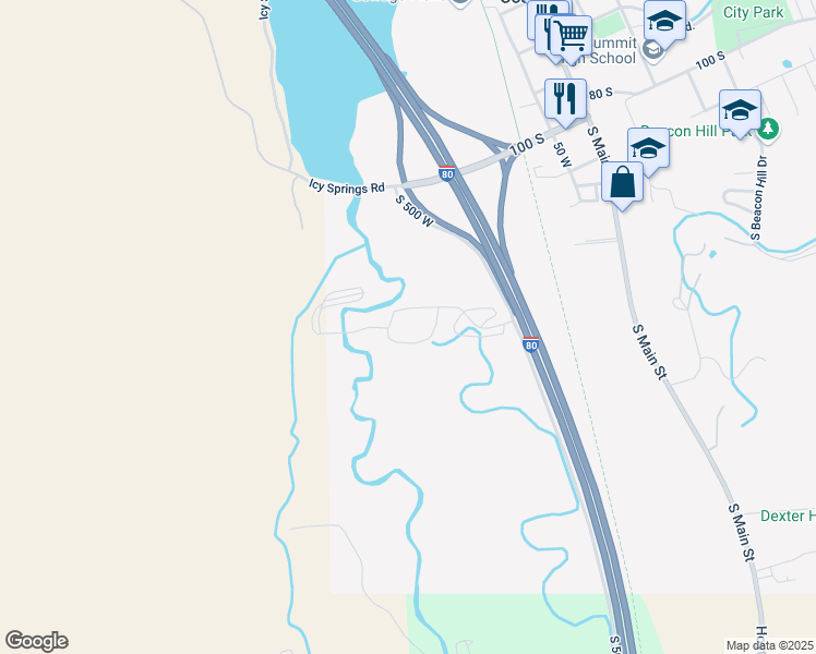 map of restaurants, bars, coffee shops, grocery stores, and more near 200 East 100 North in Coalville