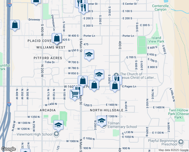 map of restaurants, bars, coffee shops, grocery stores, and more near 901 Courtyard Lane East in Centerville