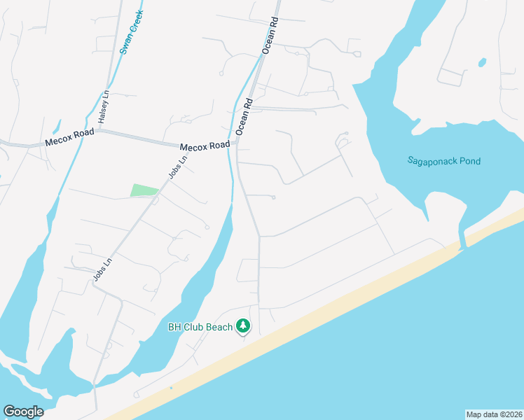 map of restaurants, bars, coffee shops, grocery stores, and more near 1093 Ocean Road in Bridgehampton