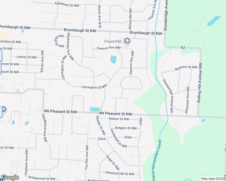 map of restaurants, bars, coffee shops, grocery stores, and more near 2354 Kinross Circle in North Canton