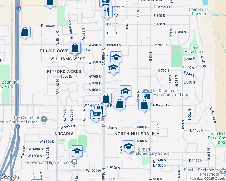 map of restaurants, bars, coffee shops, grocery stores, and more near 80 Courtyard Lane East in Centerville