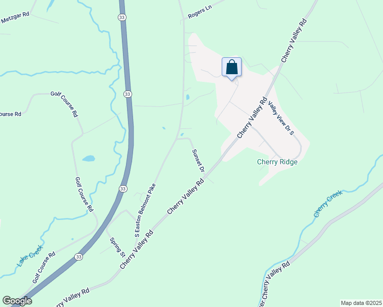 map of restaurants, bars, coffee shops, grocery stores, and more near 125 Sunset Drive in Saylorsburg