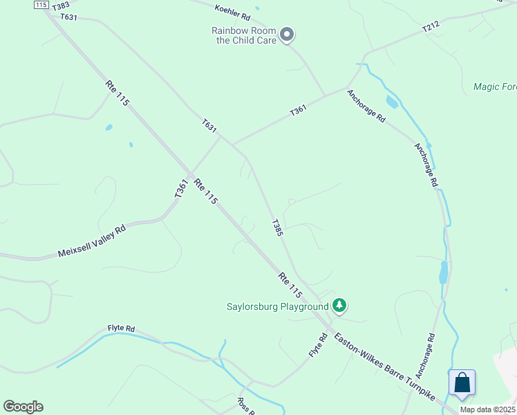 map of restaurants, bars, coffee shops, grocery stores, and more near 1601 Bonser Road in Saylorsburg