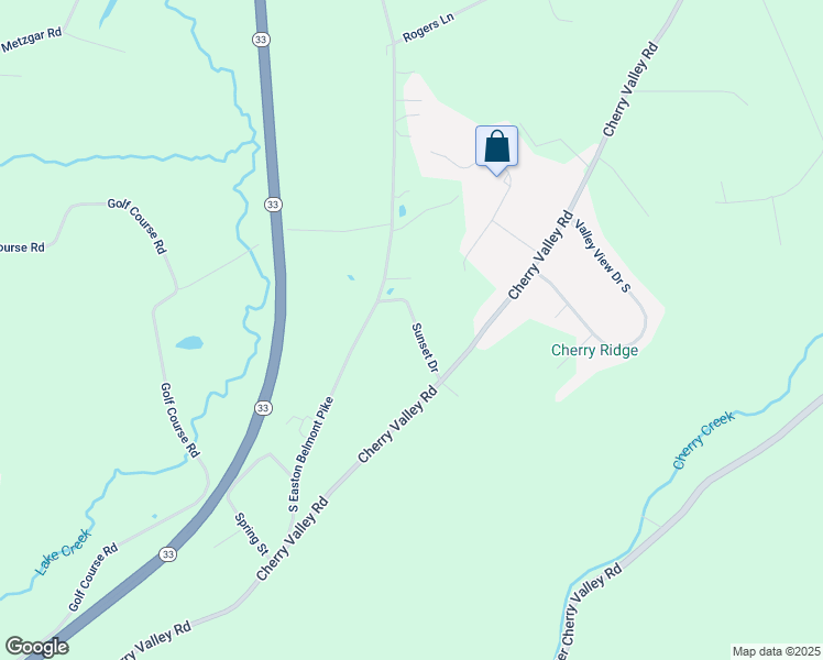 map of restaurants, bars, coffee shops, grocery stores, and more near 125 Sunset Drive in Saylorsburg