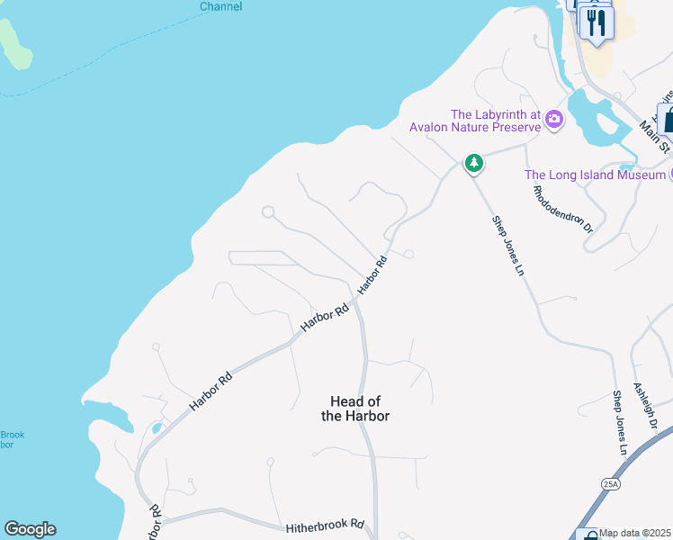 map of restaurants, bars, coffee shops, grocery stores, and more near 2 Sunset Drive in Saint James