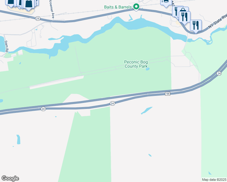 map of restaurants, bars, coffee shops, grocery stores, and more near 18th Street in Northampton