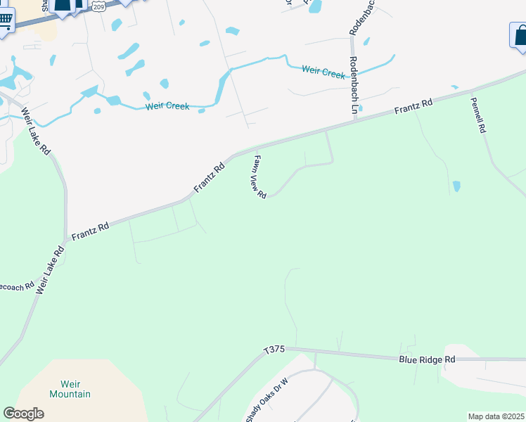 map of restaurants, bars, coffee shops, grocery stores, and more near 834 Fawn View Road in Brodheadsville