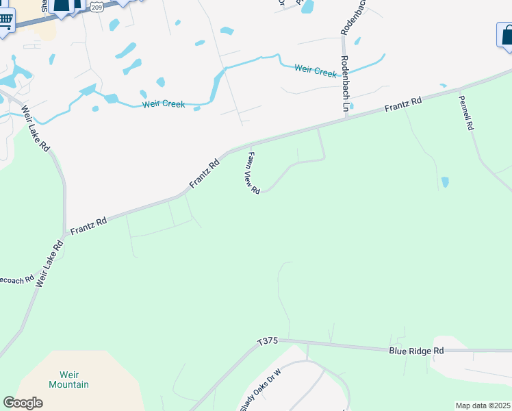 map of restaurants, bars, coffee shops, grocery stores, and more near 834 Fawn View Road in Brodheadsville