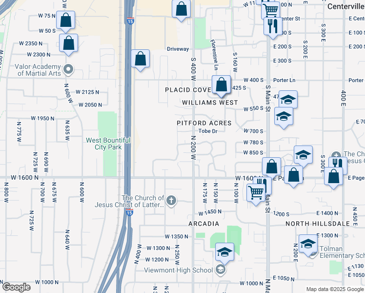map of restaurants, bars, coffee shops, grocery stores, and more near 239 Lyman Lane in Bountiful