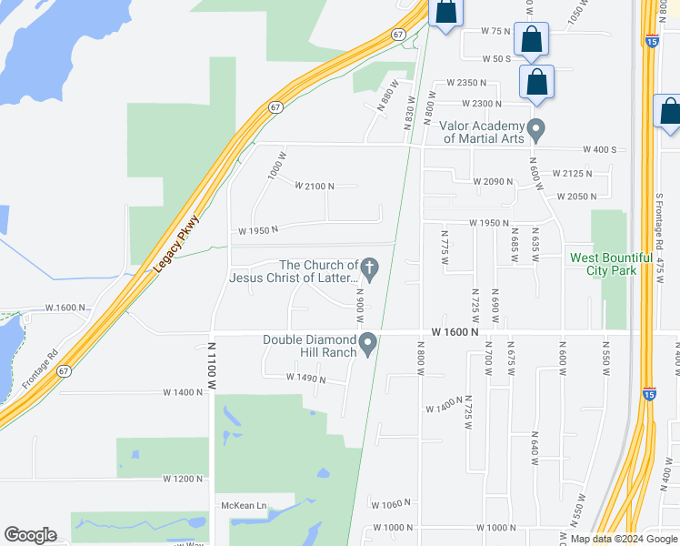 map of restaurants, bars, coffee shops, grocery stores, and more near 934 Meadowlark Lane in West Bountiful